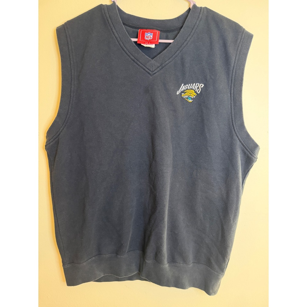 NFL Jacksonville Jaguars Mens L Sleeveless Sweatshirt Vest V Neck Football